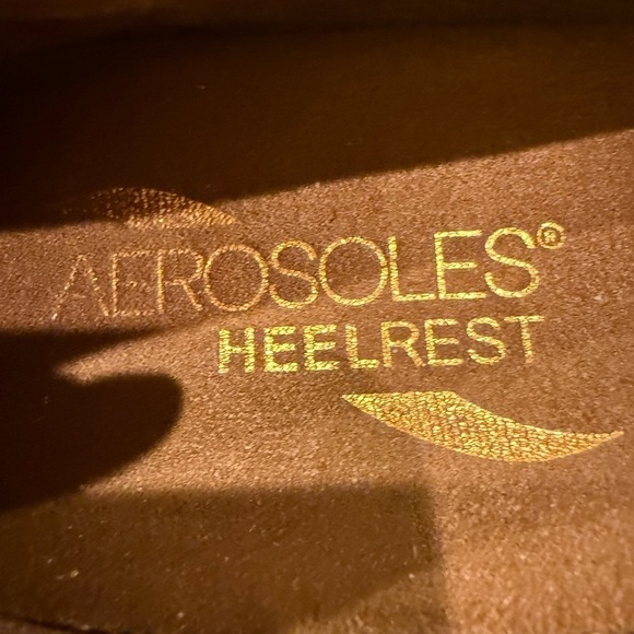 AEROSOLES HEELREST LEOPARD PRINT CALF HAIR LOAFERS BLACK SIZE 6 - Picture 7 of 7